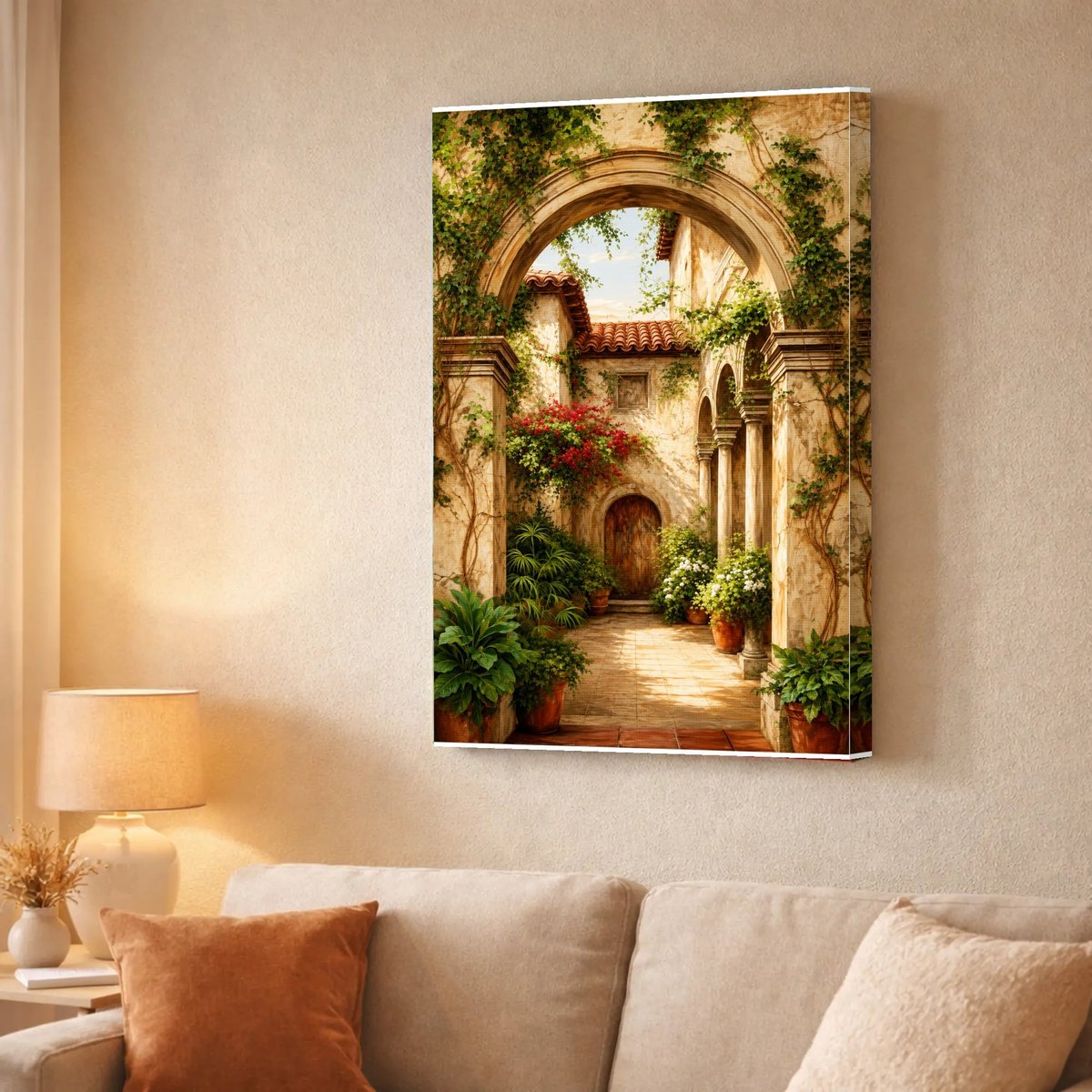 Sunlit Courtyard Archway — Canvas finish