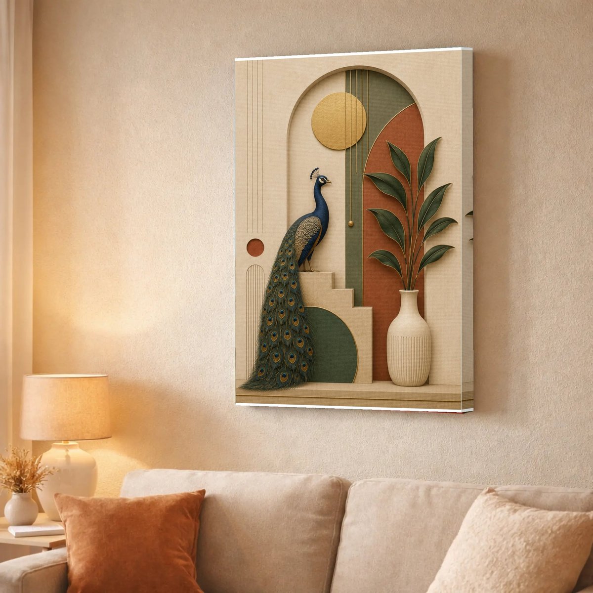 Peacock's Archway Serenity — Canvas finish