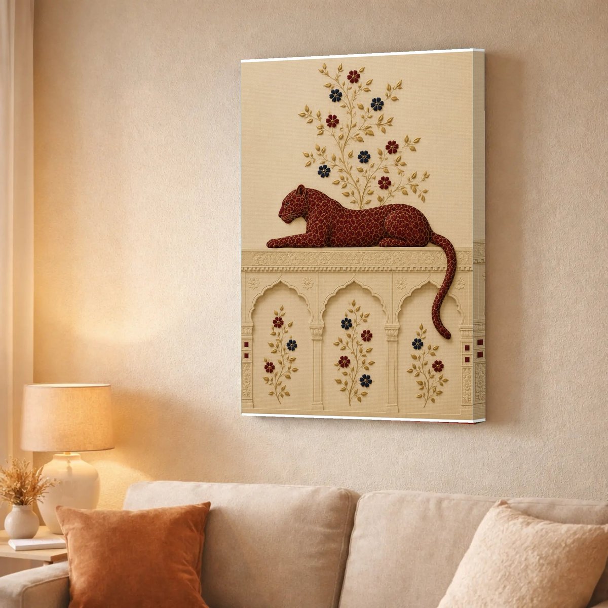 Crimson Leopard, Royal Bloom — Canvas finish
