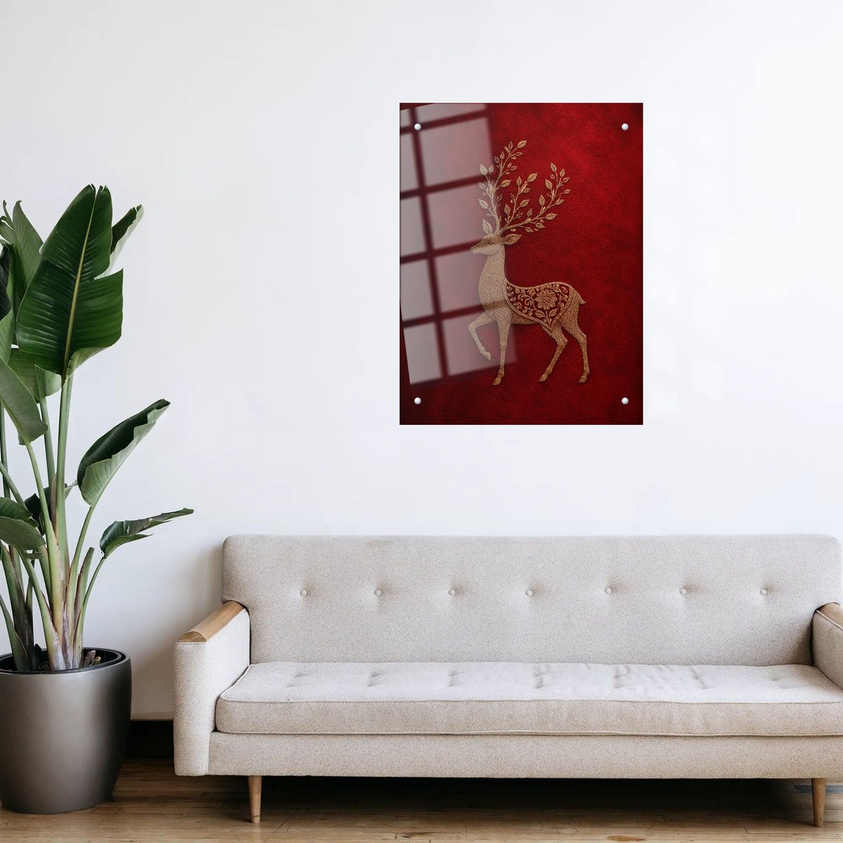 Golden Deer on Crimson Velvet โ room view 3