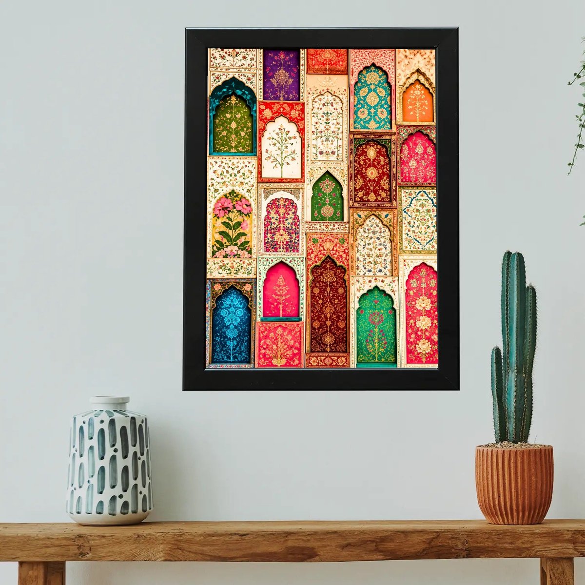 Indian Palace Floral Arches — Wooden finish