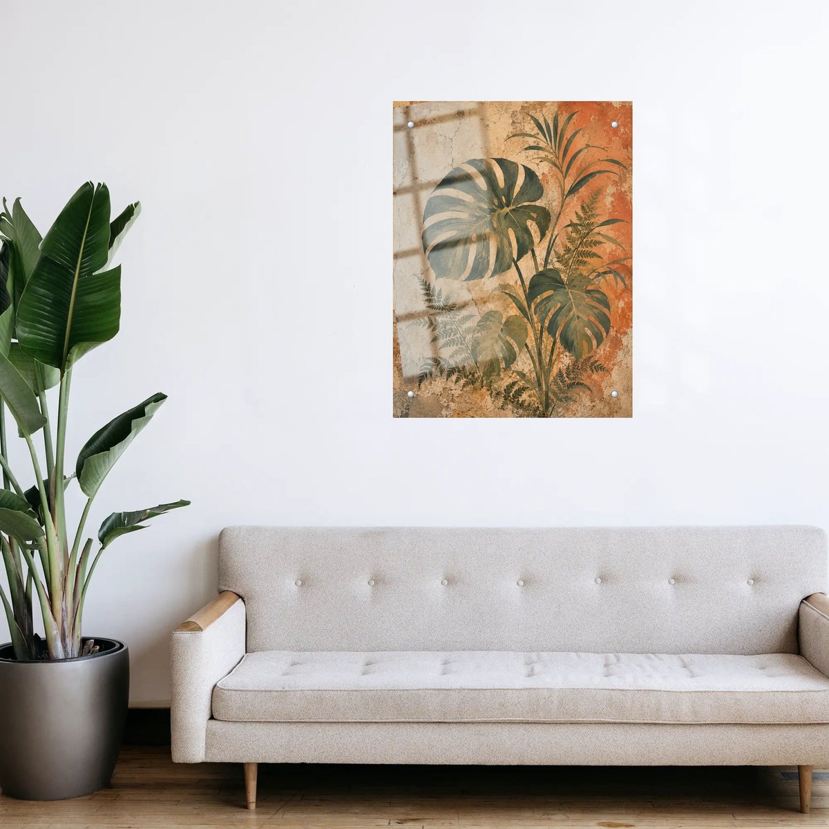 Tropical Serenity on Aged Walls โ room view 3