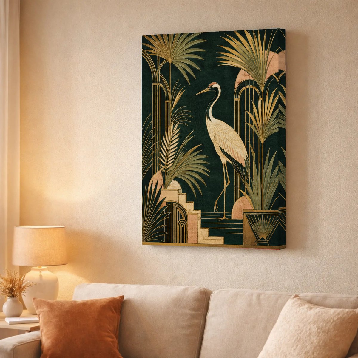Gilded Crane Serenity — Canvas finish