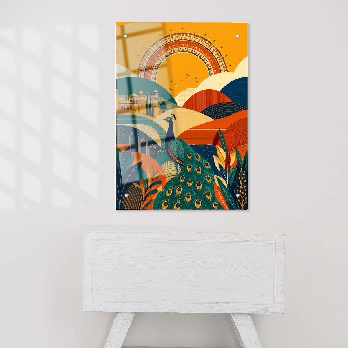 Sunrise Peacock Serenade — Acrylic finish