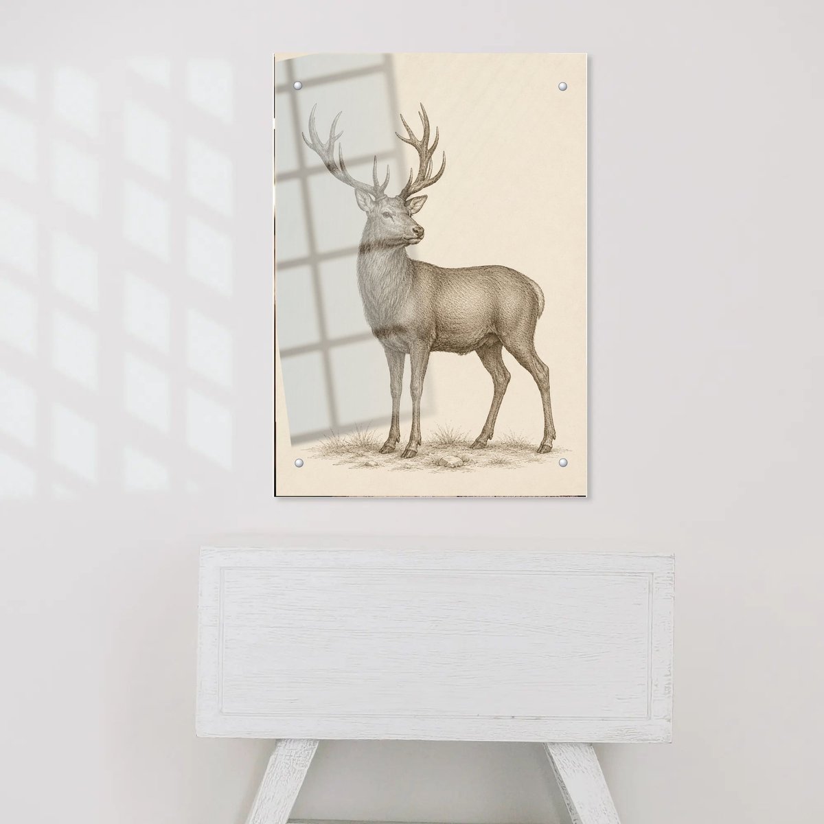 Majestic Stag Vintage Wildlife Art — Acrylic finish