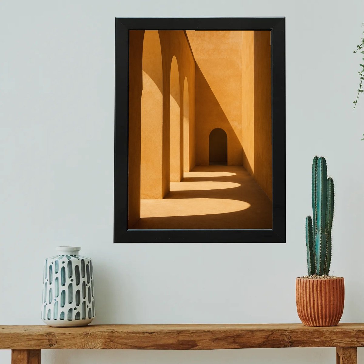 Sunlit Arches Passage — Wooden finish