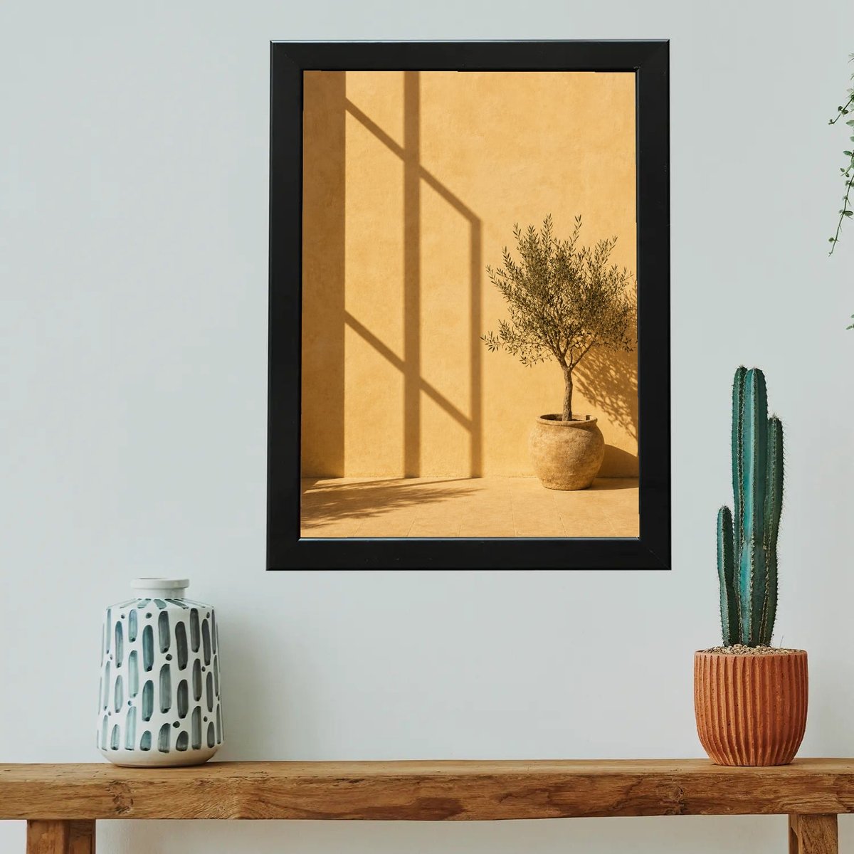 Sun Dappled Olive Serenity — Wooden finish