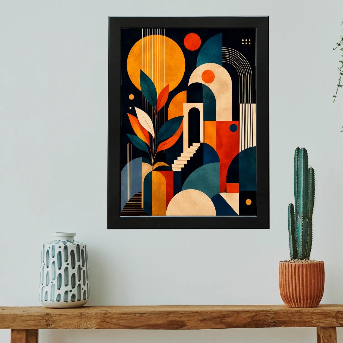 Abstract Arches and Desert Bloom — Wooden finish