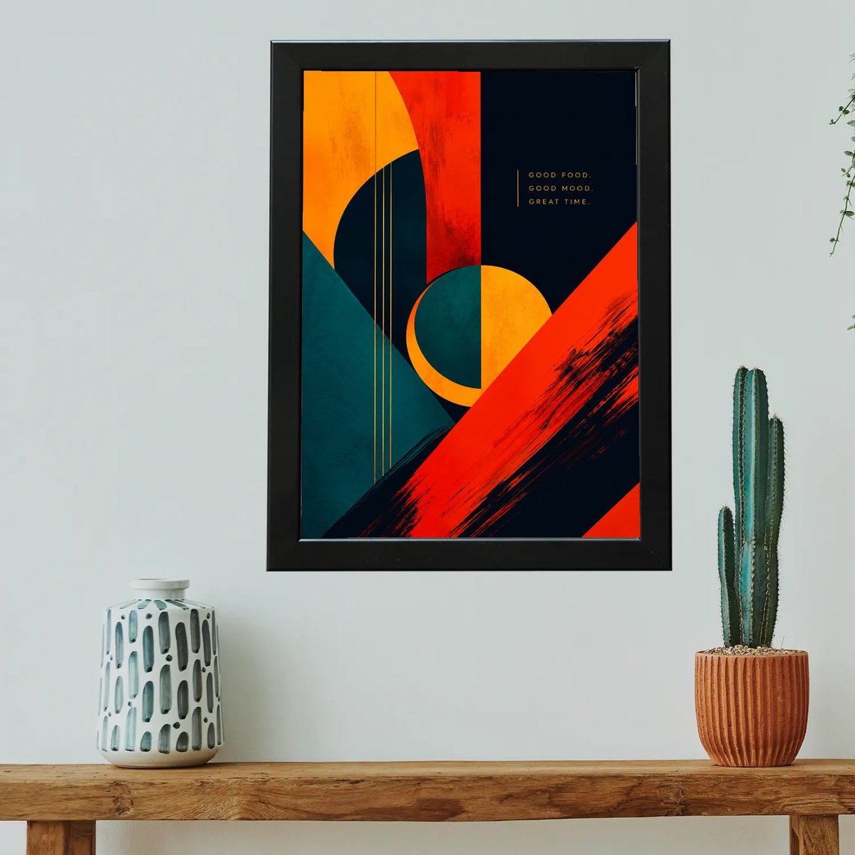 Warm Hues Abstract Affirmation — Wooden finish