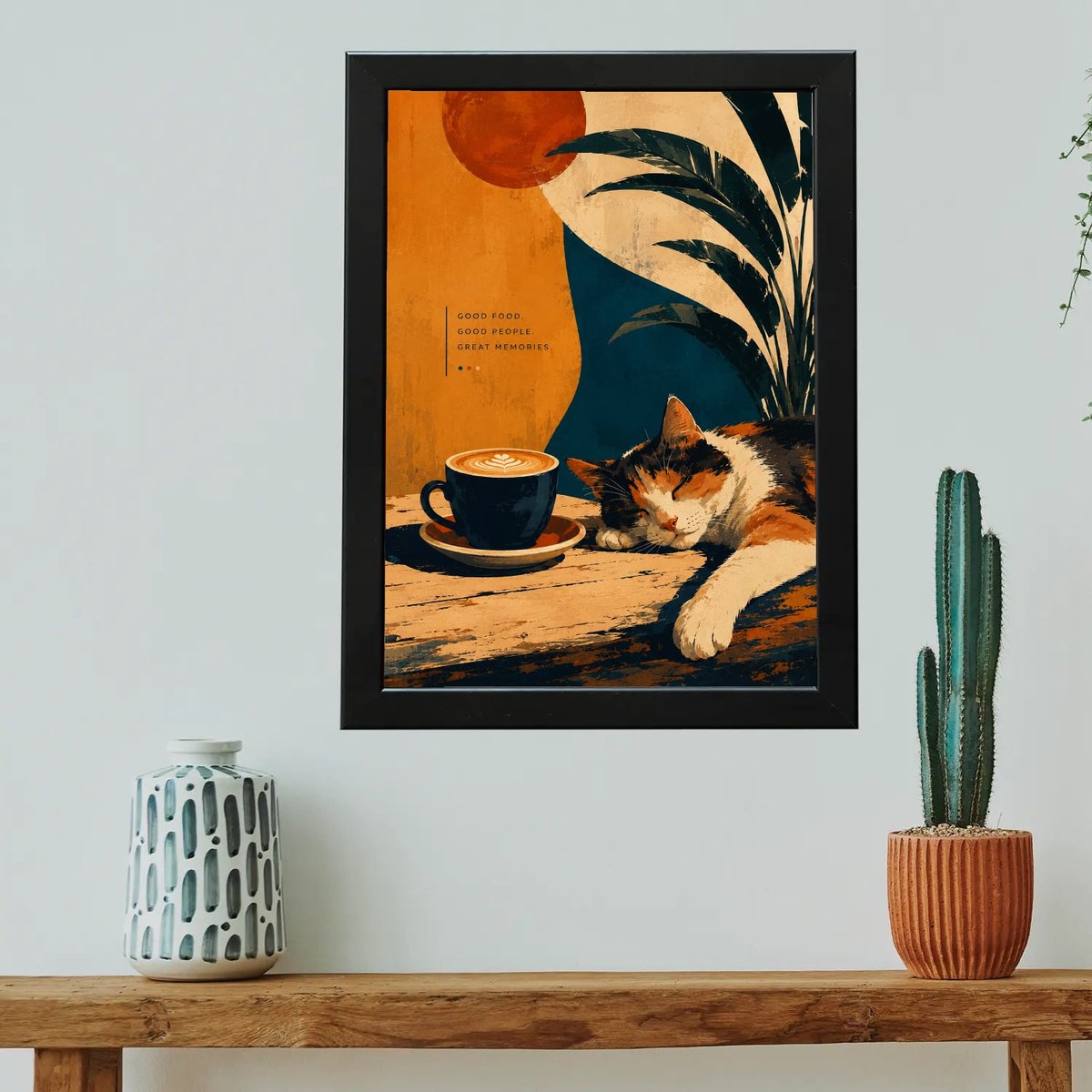 Warm Hues, Peaceful Pause — Wooden finish