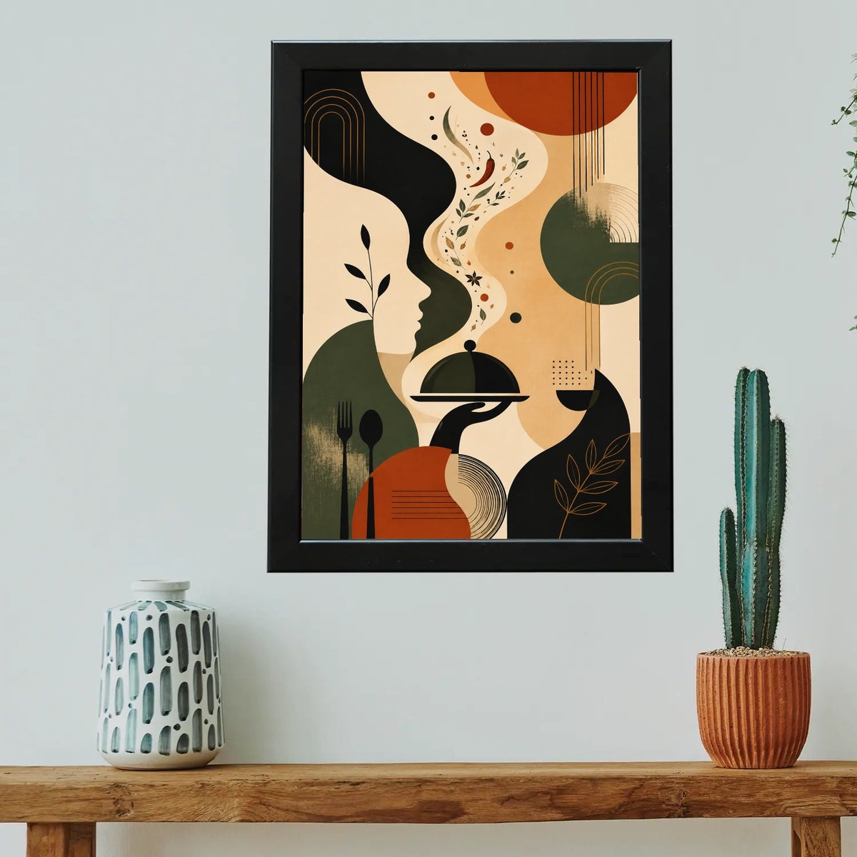 Culinary Scent Abstract Art — Wooden finish