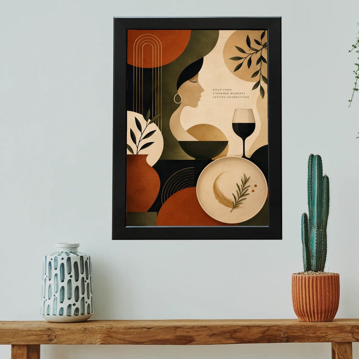 Earthy Elegance, Shared Connections — Wooden finish