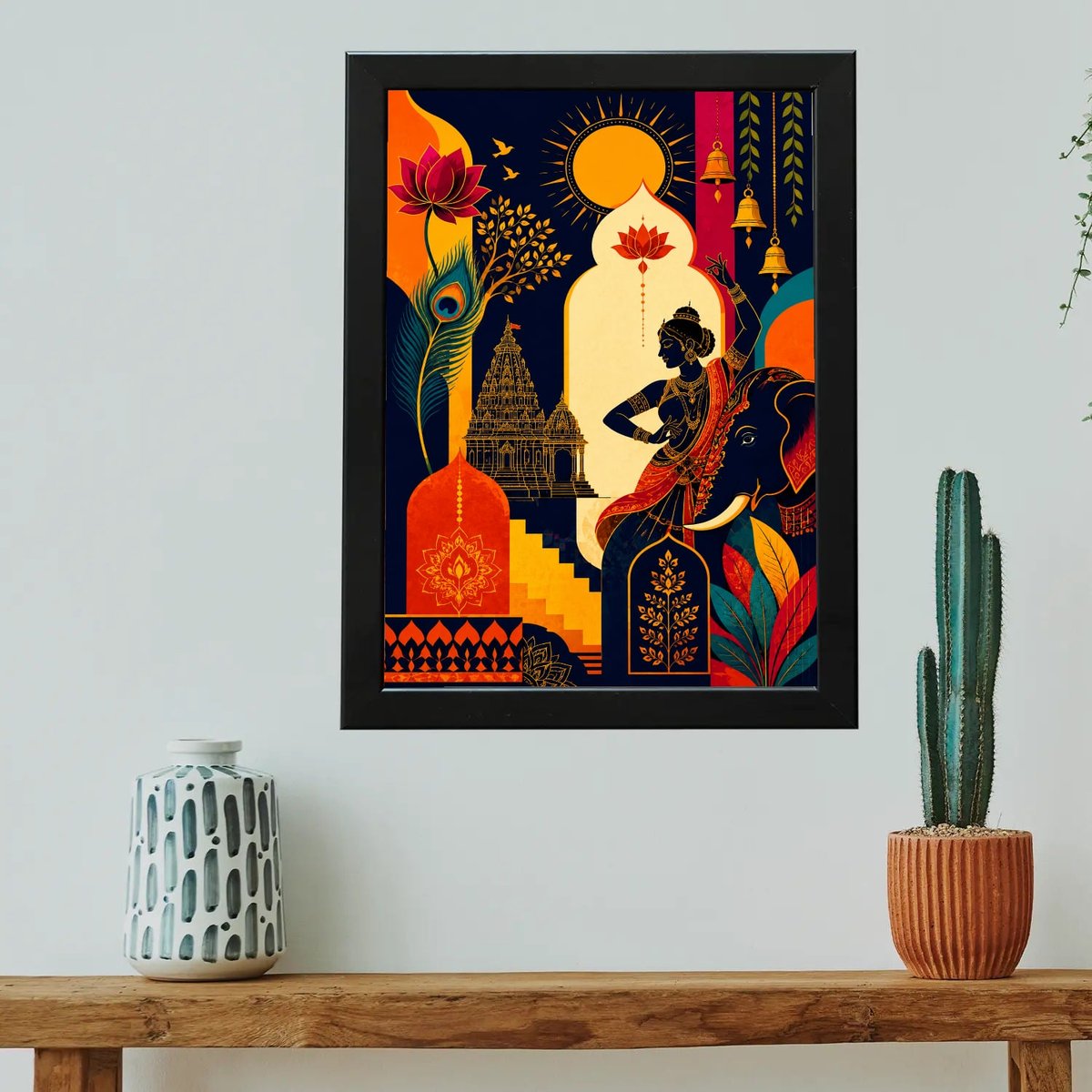 Eternal India's Splendor — Wooden finish