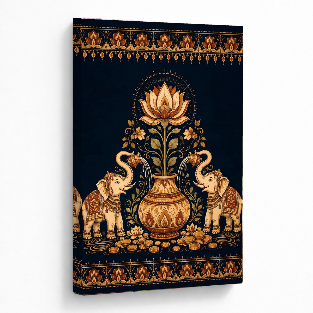 Elephant Lotus Wall Art for Prosperity โ room view 5