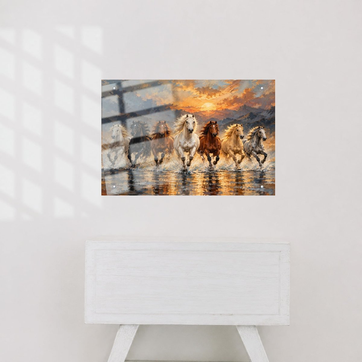 Seven Horses Running Wall Art โ room view 3