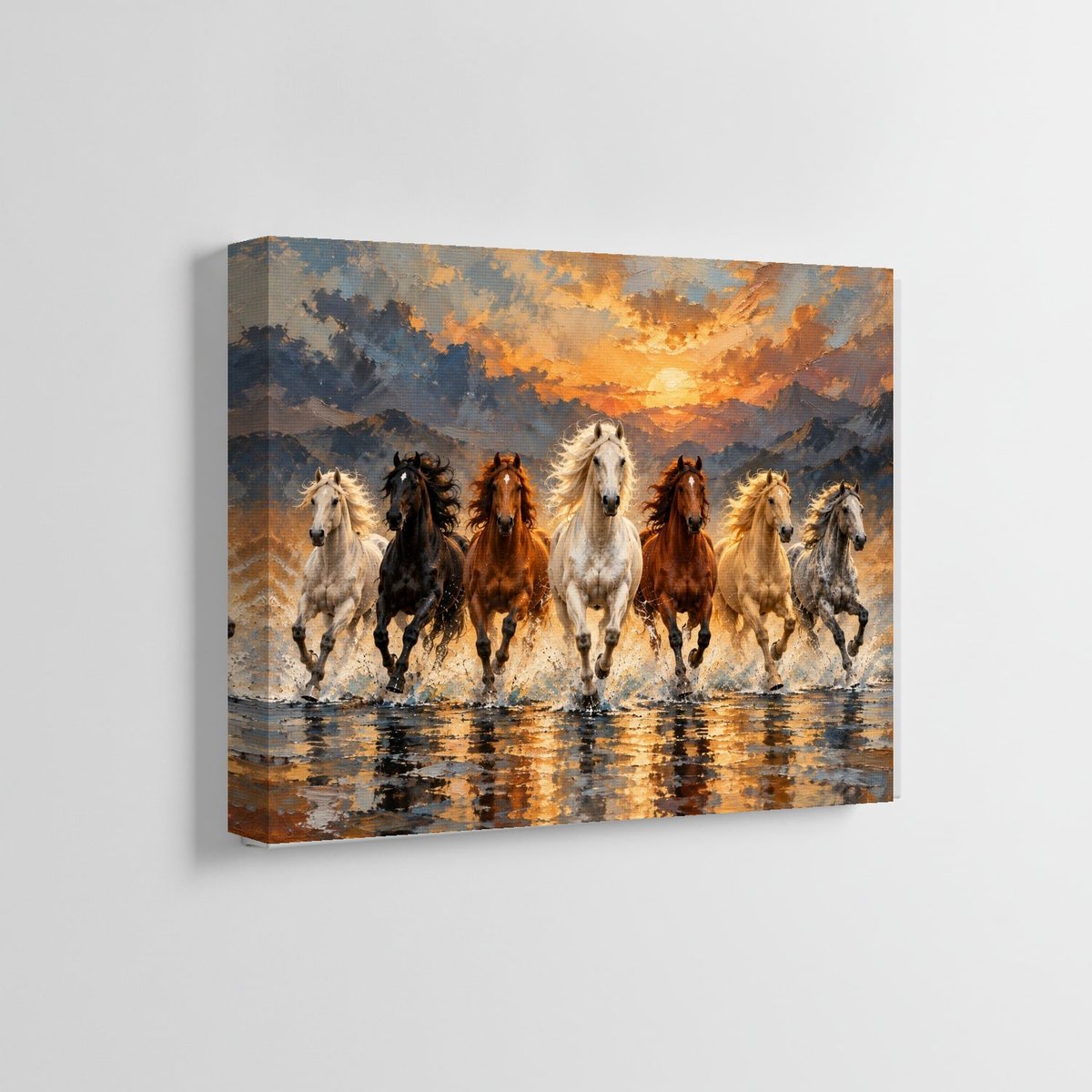 Seven Horses Running Wall Art โ room view 5