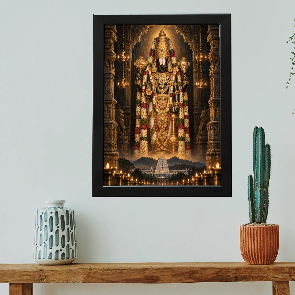 Tirupati Balaji Wall Art Divine Presence — Wooden finish