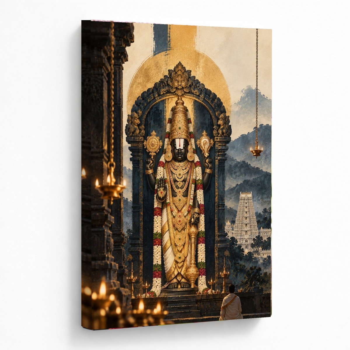 Lord Venkateswara Temple Framed Wall Art โ room view 5