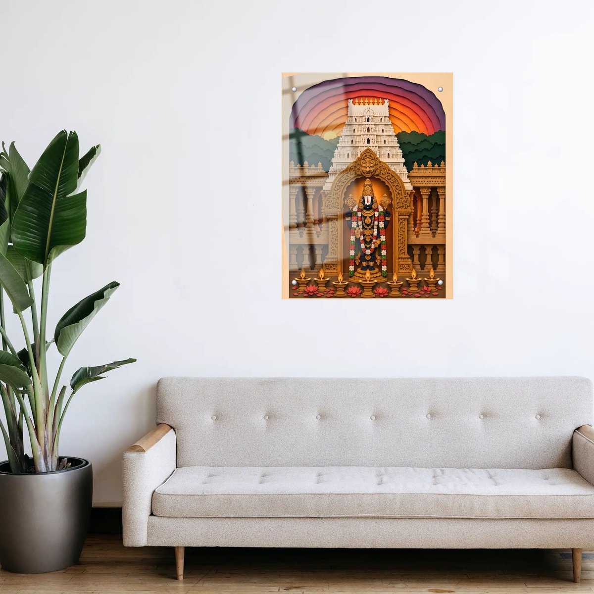 Tirupati Balaji Temple Framed Wall Art — room view 3
